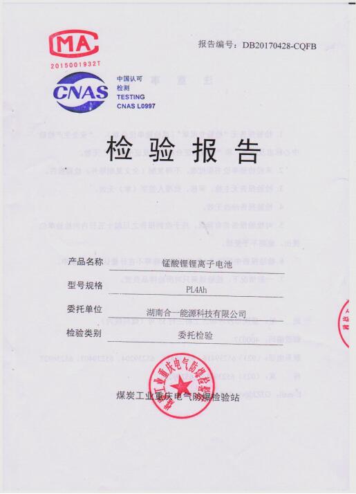 PL4AH錳酸鋰鋰離子電池檢測(cè)報(bào)告